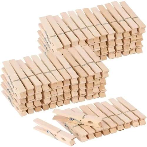 50/100pcs Durable Wooden Photo Clips Mini Reusable Clothespi