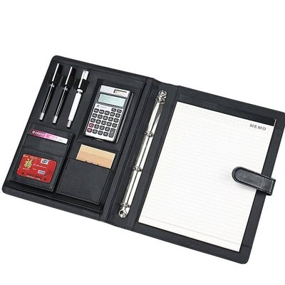 PU leather folder Padfolio multifunction organizer planner n