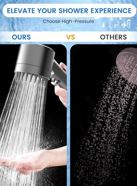 Shower head with handheld filter, high pressure water flow a