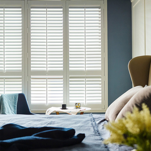 贵品实木透气百叶窗帘客厅书房卫生间气窗推拉百叶门折叠窗定制