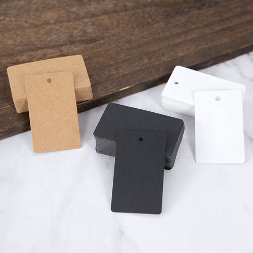 100pcs Blank Gift Tag Kraft Paper Hang Tags Label with Ropes