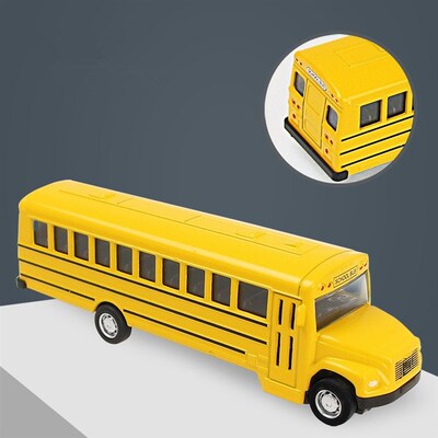 1/64 Diecast Alloy School Bus Kids Toy Car Inertia Vehicle M