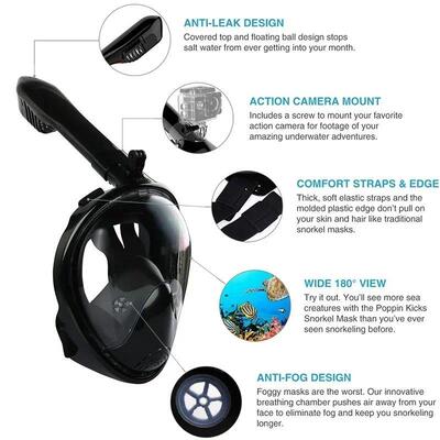 Underwater Snorkeling Full Face Children Swimming Mask Set S