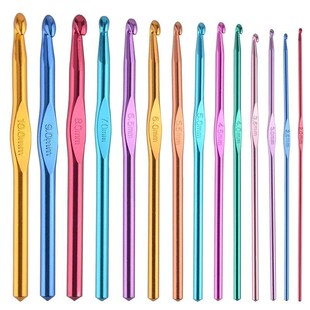 Knitting Hook Set Aluminum Crochet Hooks Multicolor Mixed 2-