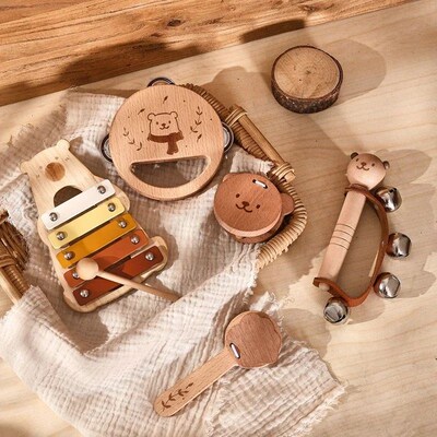 Musical Montessori Toys Baby Toys Rattle Bell Drum Xylophone