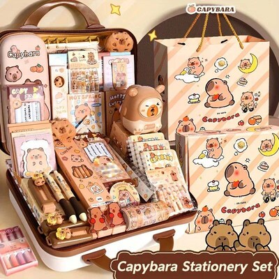 Capybara-Themed Stationery Gift Set with Notebook, Pen & Pap