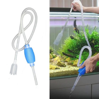 Aquarium Siphon Fish Tank Syphon Vacuum Cleaner Pump Semi-au