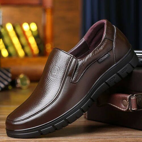 Handmade Shoes Leather Casual Shoes for Men Platform Walking