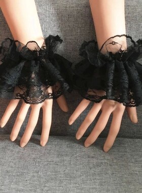 1Pair Detachable Cuffs Women Fake Flare Sleeve Floral Lace M
