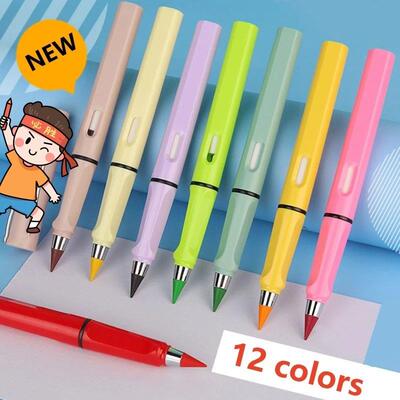 12/13pcs  Technology 12 Color Eternal Pencils No Ink Kawaii