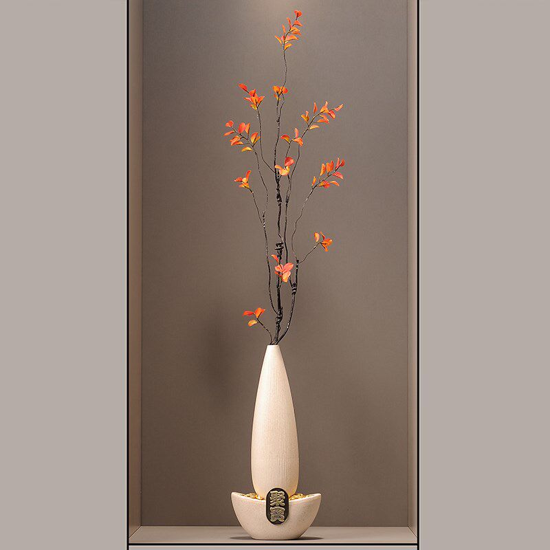 入户玄关细长高瘦时来运转陶瓷花瓶摆件客厅电视柜仿真花艺装饰品,家居饰品,花瓶,淘宝优惠券,粉丝福利购,淘宝优惠卷