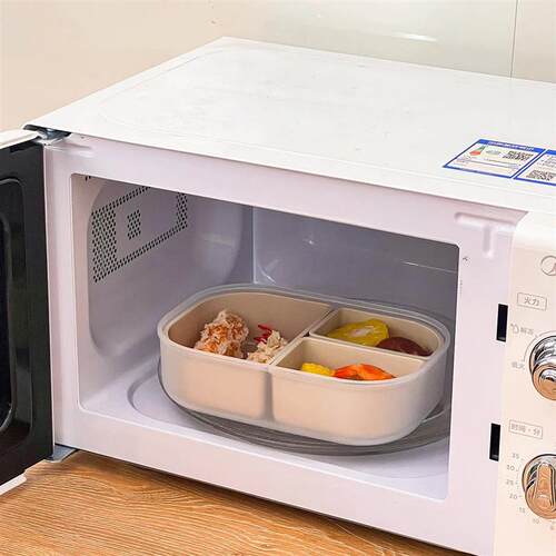 Detachable 3 Grids Plastic Bento Lunch Box For Kids Students