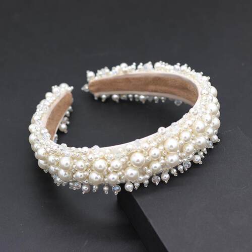 New White Luxury Handmade Shining Full Small Pearl Crystal B