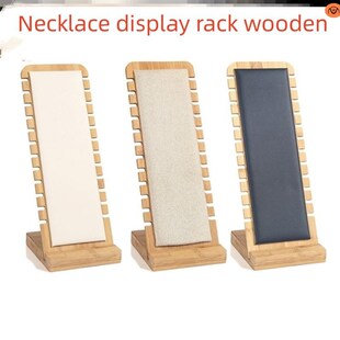 Wooden Bamboo Necklace Stand Jewelry Display