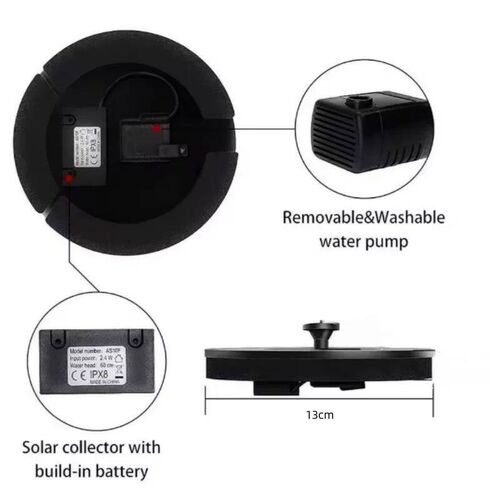 Solar Floating Water Fountain Bird Bath Fountain Pump Pond D