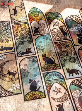 6 pcs/set Cute black cat daily series Bookmark PVC Matte Rea