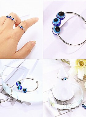 Lucky Turkish Evil Eye Ring For Women Open Rainbow Crystal E