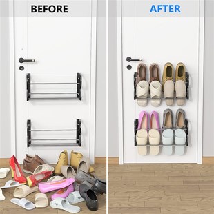 Suspended shoe rack 2-piece set, adhesive suspension bracket