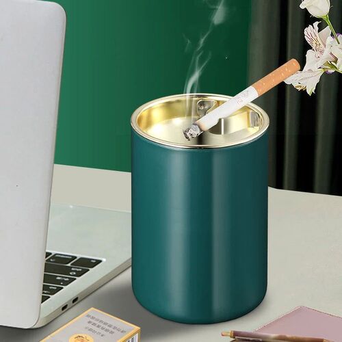 Ashtray Stainless Steel Ashtray With Lid Round Windproof Sta