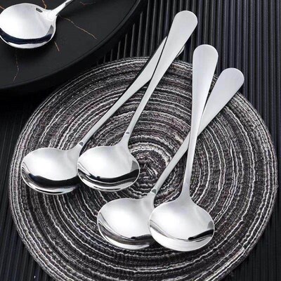 Korean-style long-handled Western dining spoon, butter knife