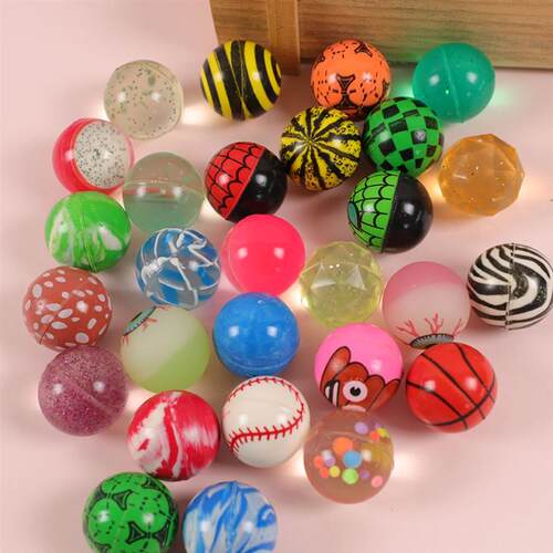 10Pcs 29mm Assorted High Bounce Rubber Ball Small Bouncy Bal