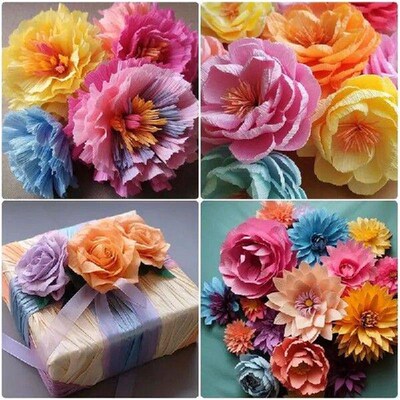 17 Colors 250x50cm Colored Crepe Paper Roll Origami