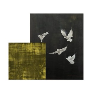 白鸽午夜飞行挂画高级感装饰画客餐厅入户玄关沙发背景墙落地画