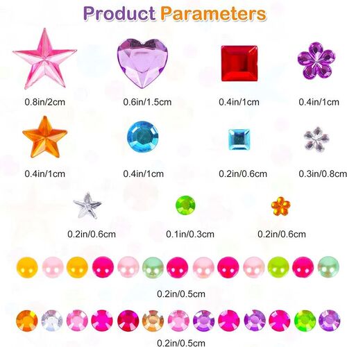 880pcs Gem bead Stickers Rhinestones for Crafts Self Adhesiv