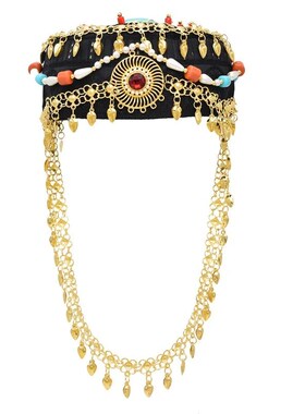 Bohemian Women Cap Headband Ethnic Turquoise Pearl Long Tass