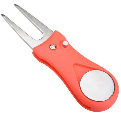 1pcs Divot Repair Tool With Ball Marker Pitch Mark Fork Pitc