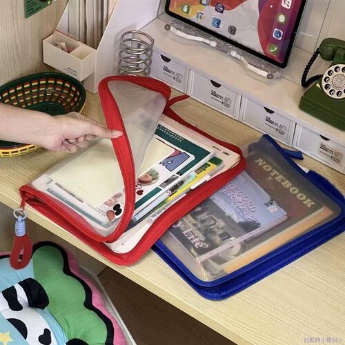 A4 file bag transparent large capacity miscellaneous storage