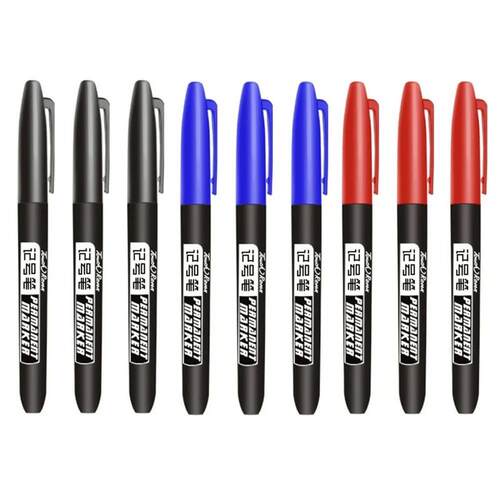 9 Pcs/Set Permanent Marker Pen Fine Point Waterproof Ink Thi
