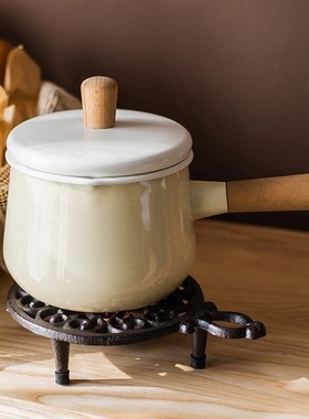 复古铸铁隔热垫杯垫保温架加热底座装饰摆件欧式摄影拍摄道具造景