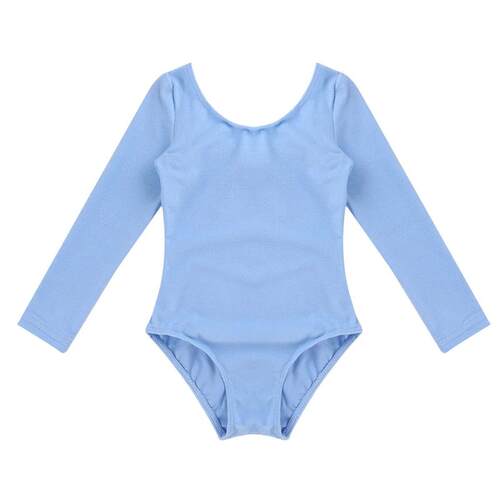Kids Girls Classic Long Sleeves Ballet Dance Leotard Gymnast