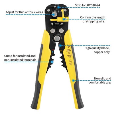 Crimper Cable Cutter Adjustable Automatic Wire Stripper Mult