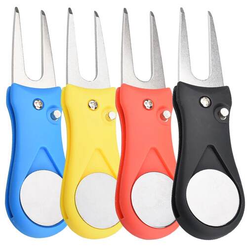 1PCS Foldable Golf Divot Repair Tool Switchblade Pitch Groov