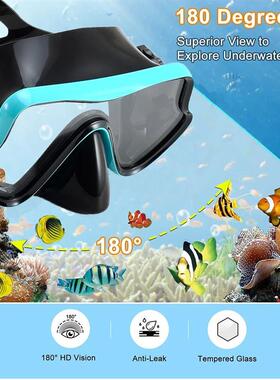 Scuba Diving Mask Snorkel Set For Adults Tempered Glass Prof