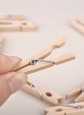 25pcs Natural Wooden Colored Photo Mini Clips Memo Paper Peg