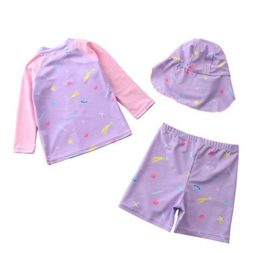 1~8Y Toddler Baby Girls Swimsuit Long sleeves Swimming suit