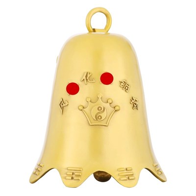 铜铃铛摆件五黄二黑镇守令铜铃黄铜风铃超响声大号入户门对门挂件