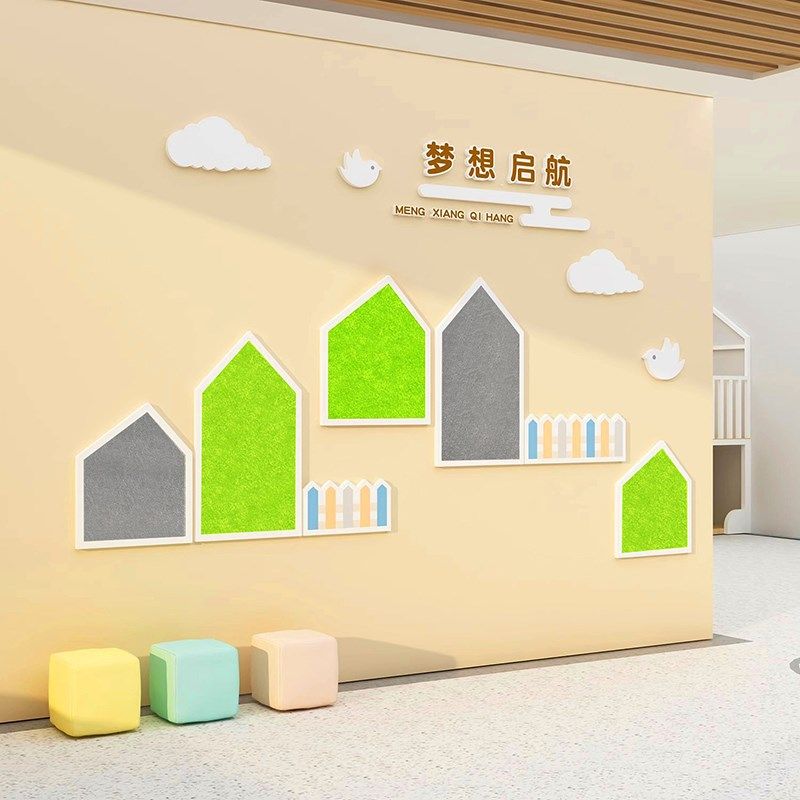 幼儿园走廊文化墙面装饰托管班级布置背景学生风采照片毛毡板墙贴,家居饰品,文化墙贴,淘宝优惠券,粉丝福利购,淘宝优惠卷