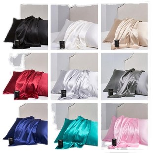 2 Pack Satin silk Pillowcase pillow case pillow cover queen