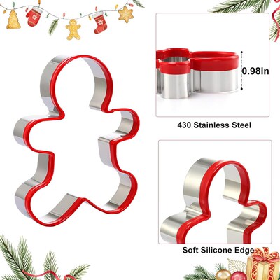 Gingerbread Man Christmas Tree Cookie Cutters Shape Moulds