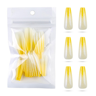 24Pcs Colorful Acrylic False Long Coffin Nails Fake Nails