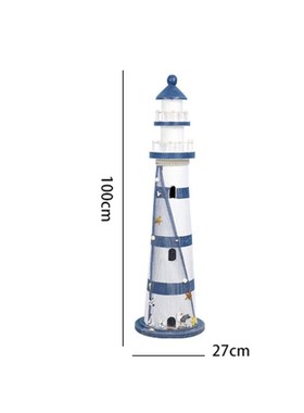 地中海风格木制做旧大号灯塔摆件家居客厅玄关桌面落地装饰工艺