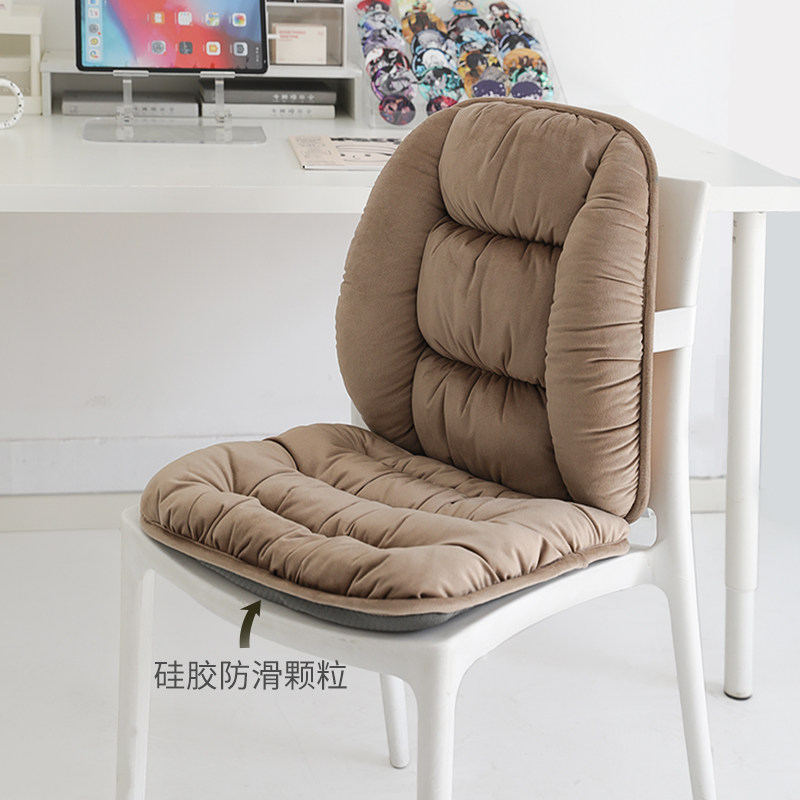 冬季毛绒座垫学生宿舍久坐屁垫一体加厚保暖椅垫腰靠垫办公室坐垫