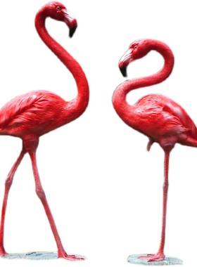 仿真火烈鸟雕塑玻璃钢动物园林景观装饰婚庆道具庭院商场美陈摆件