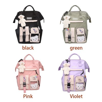 Large Capacity Kawaii Schoolbag Waterproof Candy Colors Back