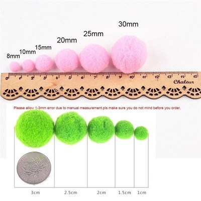 100Pcs 10/15/20/25mm Mini Fluffy Soft Pom Poms Pompoms Ball