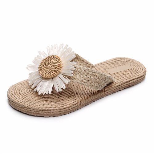 2023 New Summer Imitation Straw Womens Sandals Flip-flops F